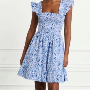 The Elizabeth Nap Dress - Blue Mosaic Poplin - NWT Size L